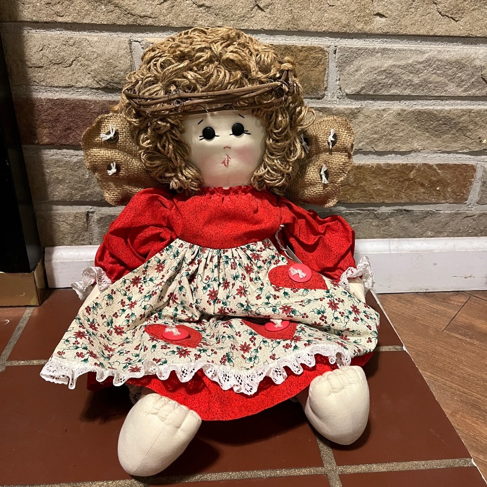 Handmade Hannah Angel Cloth Doll Patches of Coal Mountain Jo Brewer
